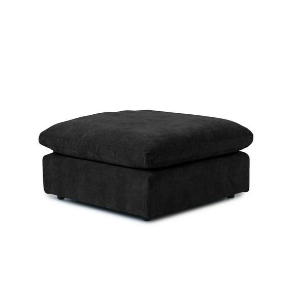 The Magic Home Modular Sofa & Sectional Sofa - Deep Seat Cloud Couch in Soft Linen Blend Fabric,Perfect for Apartment & Small Space Living,Ottoman,Black Couch