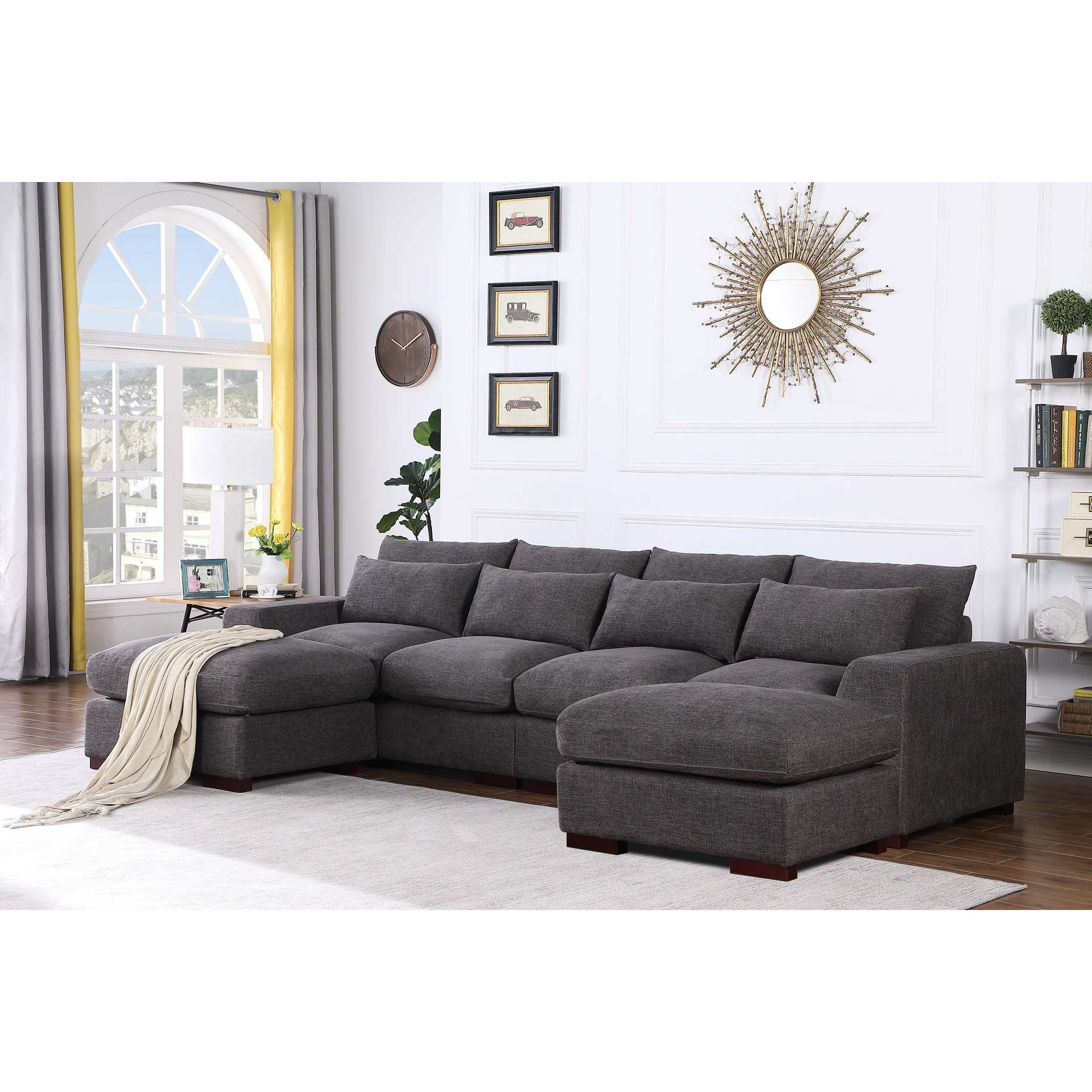 Quick Sofa Normal Modular Sofa with 2 Ottomans | Quick Assembly | Stylish Living Space ...
