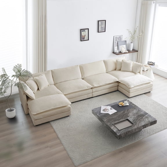 Modular Sofa with Ottomans - Comfortable Relaxation in Home Environment