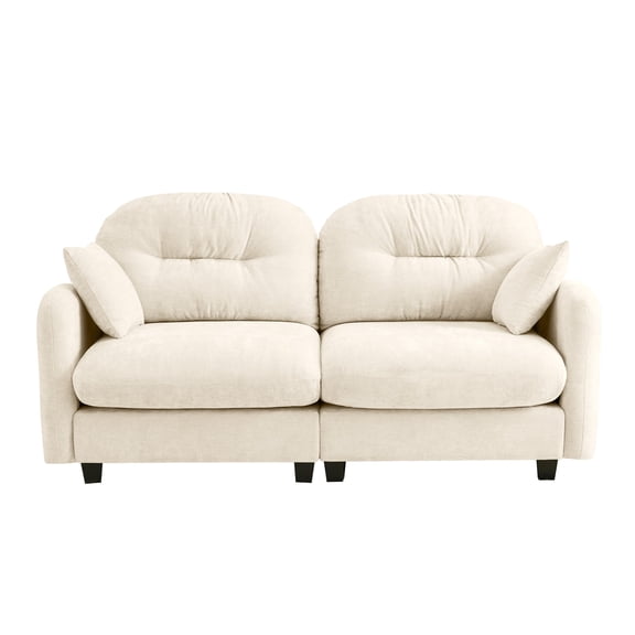 Modular Straight Sectional Sofa Beige, Easy Install, Cloud Chenille Couch,Loveseat