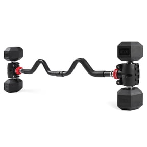 PRCTZ Modular EZ Curl Barbell Converter, Weight Lifting Curl Barbell, Biceps and Triceps, Dumbbell to Barbell Converter, Built-in Resistance Tube Adapter 200 Pound Capacity