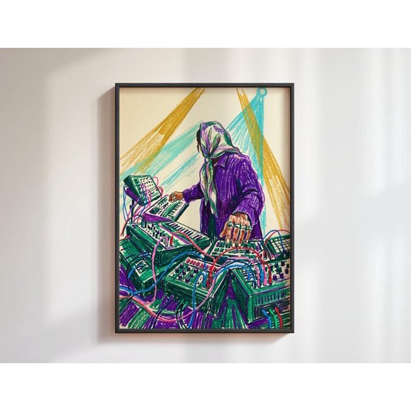 Modular Synth Performer Wall Art Live Music Home Decor Unframed Paper Print