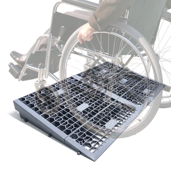 Modular Threshold Ramps, 3" Rise Plastic Wheelchair Ramps, 3000LBS Capacity, Mobility Door Ramps for Home StepsDetachable Entry Ramps, Non-Slip Curb Ramps for Scooters/Cars2 PCS