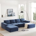 thumbnail image 1 of Modular U Shaped Sectional Sofa,Foam-Filled Sleeper Sofa Bed for Living Room,Bedroom,Easy to Move Sofa Couch and It Is Very Friendly to Elderly Children,Navy, 1 of 7