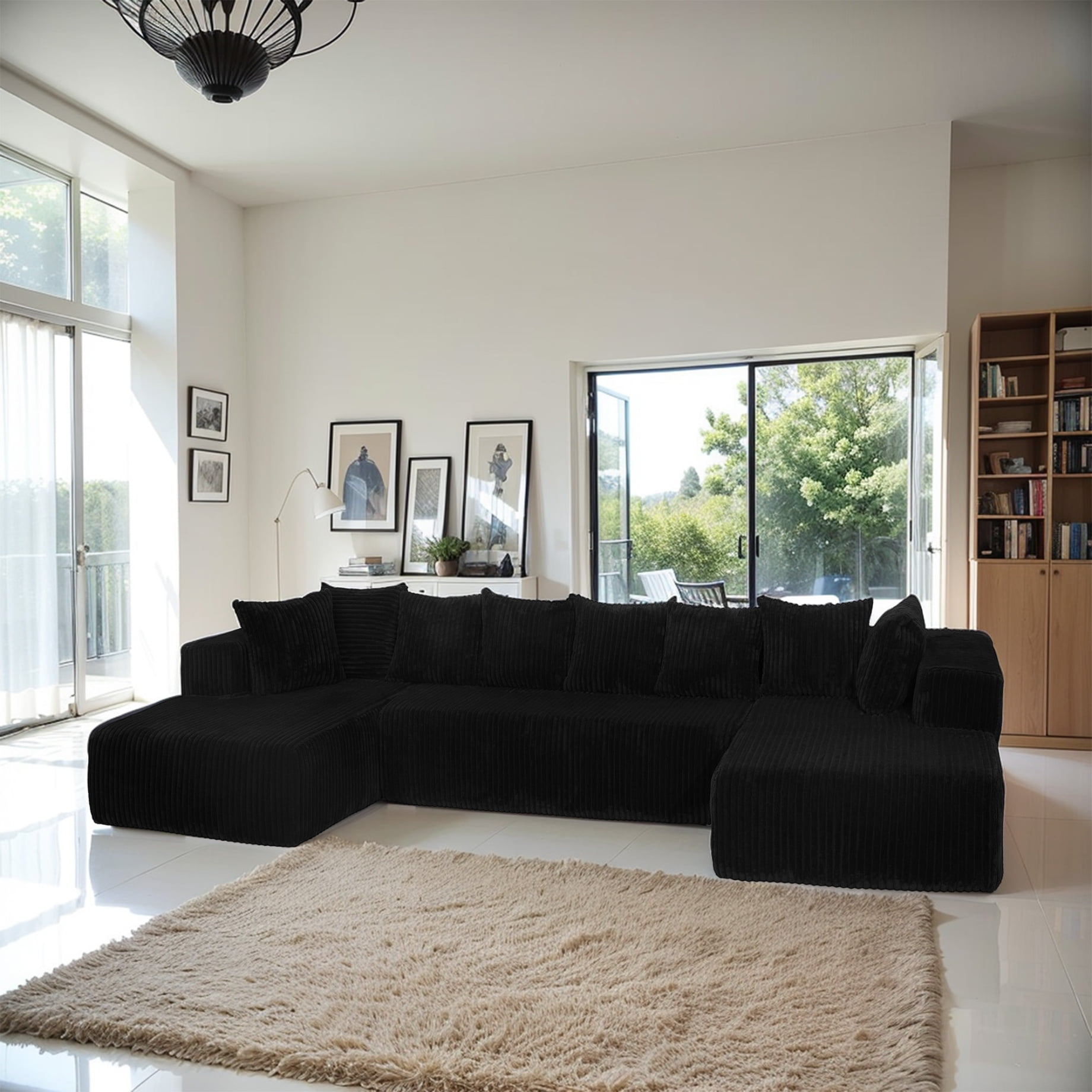 Modular U-Shaped Sectional Sofa, Premium Sectional Sofa with Reversible ...