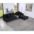 thumbnail image 1 of Modular Velvet Sectional Sofa with Storage Ottoman, USB Ports & Charging Outlets in Black, 1 of 8