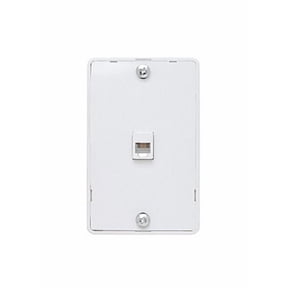 Pass and Seymour WMTE14W White Modular Wall Telephone Jack for Hanging Phones