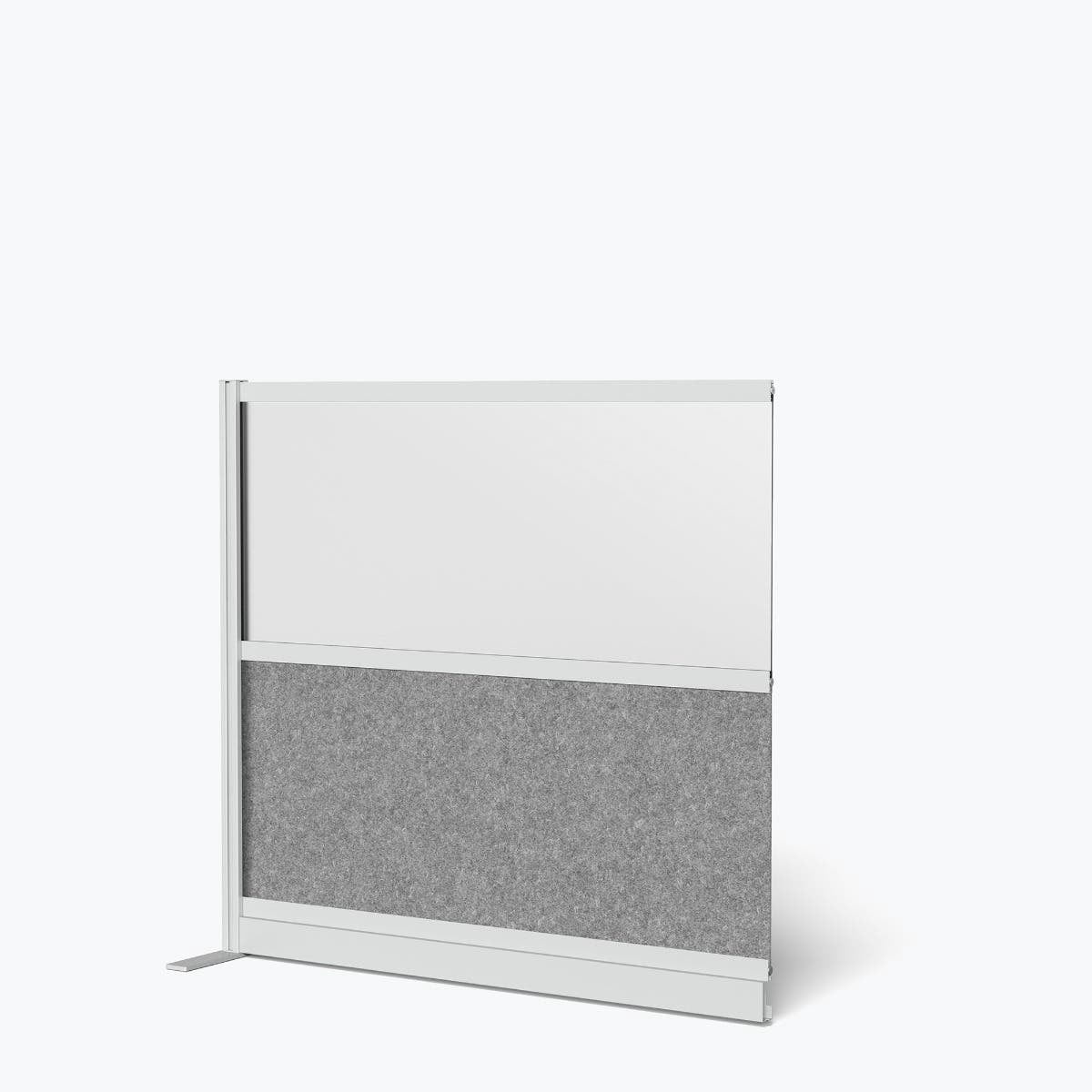 Luxor Expanse Modular Wall Room Divider System - Silver Frame - 53" x 48" Wide Panel Add-On Wall