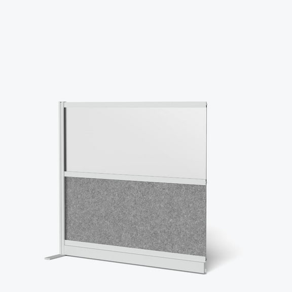 Luxor Expanse Modular Wall Room Divider System - Silver Frame - 53" x 48" Wide Panel Add-On Wall