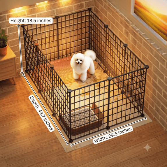 Modular Wire Grid Pet Playpen, DIY Expandable Dog Exercise Pen with ...