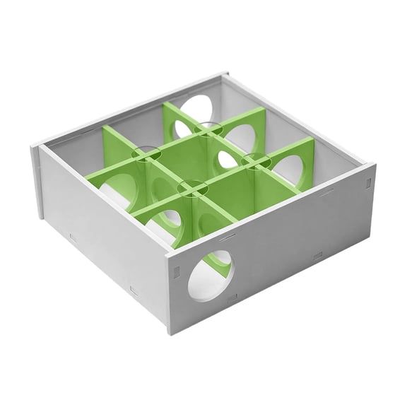Modular Wooden Hamster Maze Hideout Box Multi-Compartment Tunnel Foraging Playhouse 5 Optional Colors Mental Stimulation Enrichment Toy For Hamsters Gerbils Mice Small Rodents(Green-21X20CM)