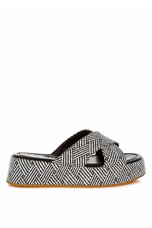 Modura Raffia Flatform Womens Slip Ons