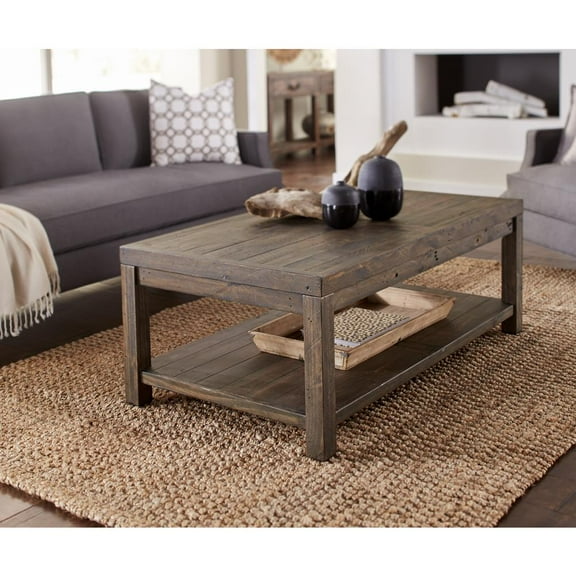 Modus Furniture Craster Reclaimed Wood Rectangular Coffee Table in Smoky Taupe