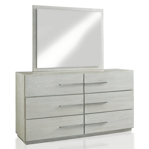 Modus Destination 2 PC Dresser & Mirror Set in Cotton Grey