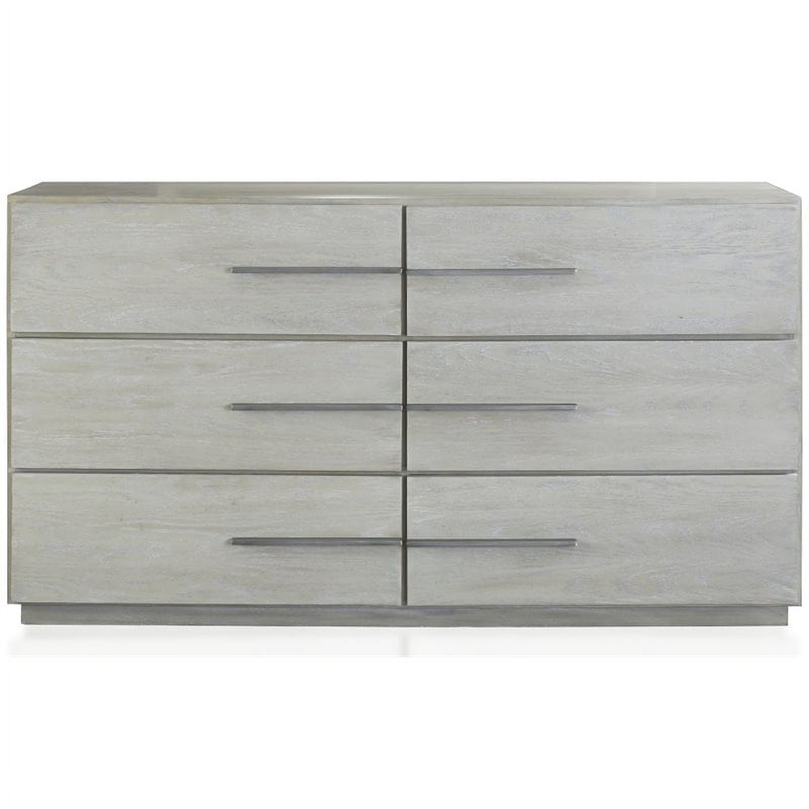 Cotton Gray 6-Drawer Dresser with Felt Lined Drawer