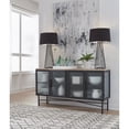 thumbnail image 1 of Modus Furniture Aere Four Door Ribbed Glass, Metal and Wood Sideboard in Natural Ash and Black, 1 of 1