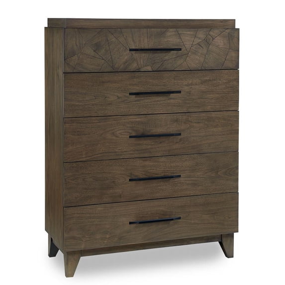 Modus Furniture Broderick Five-Drawer Chest in Wild Oats Brown (2024)