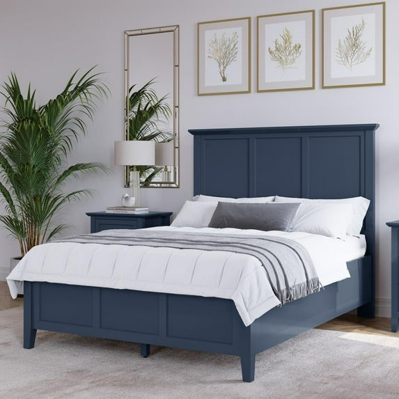Modus Furniture Grace Three Panel Bed in Blueberry