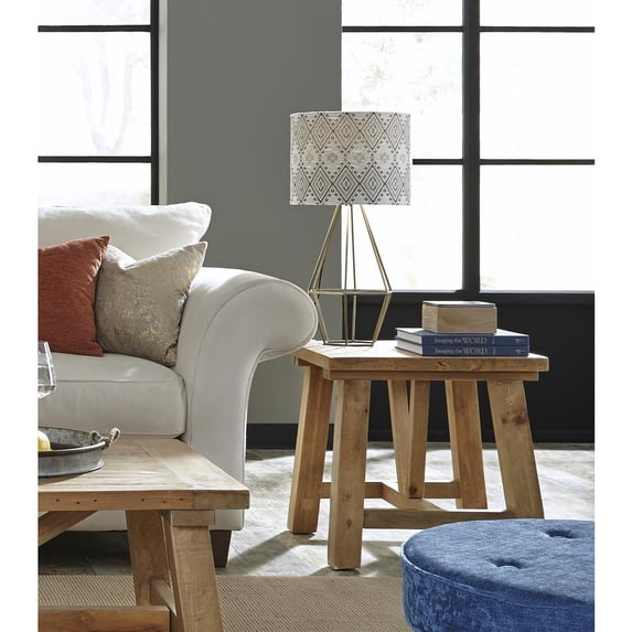 Modus Furniture Harby Reclaimed Wood Square Side Table, Rustic Tawny
