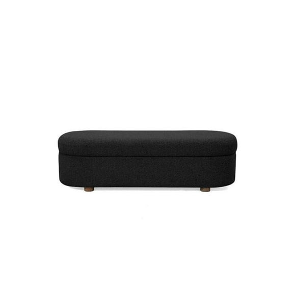 Modus Furniture Kiki Upholstered Hinged Storage Bench in Pumpernickel Boucle
