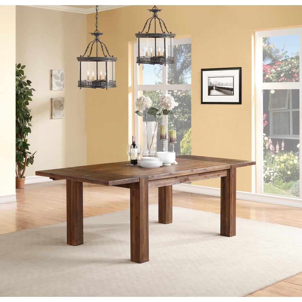 Brick Brown Reclaimed Wood Extendable Dining Table for Eight