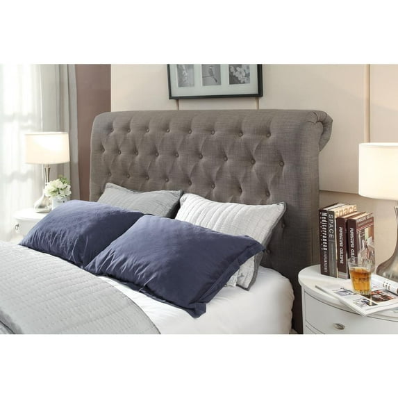 Modus Furniture Royal Tufted Upholstered Headboard in Dolphin Linen