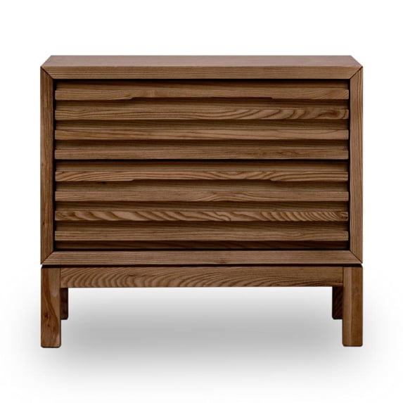 Modus Furniture Tanner Two Drawer Ash Wood Nightstand in Roux