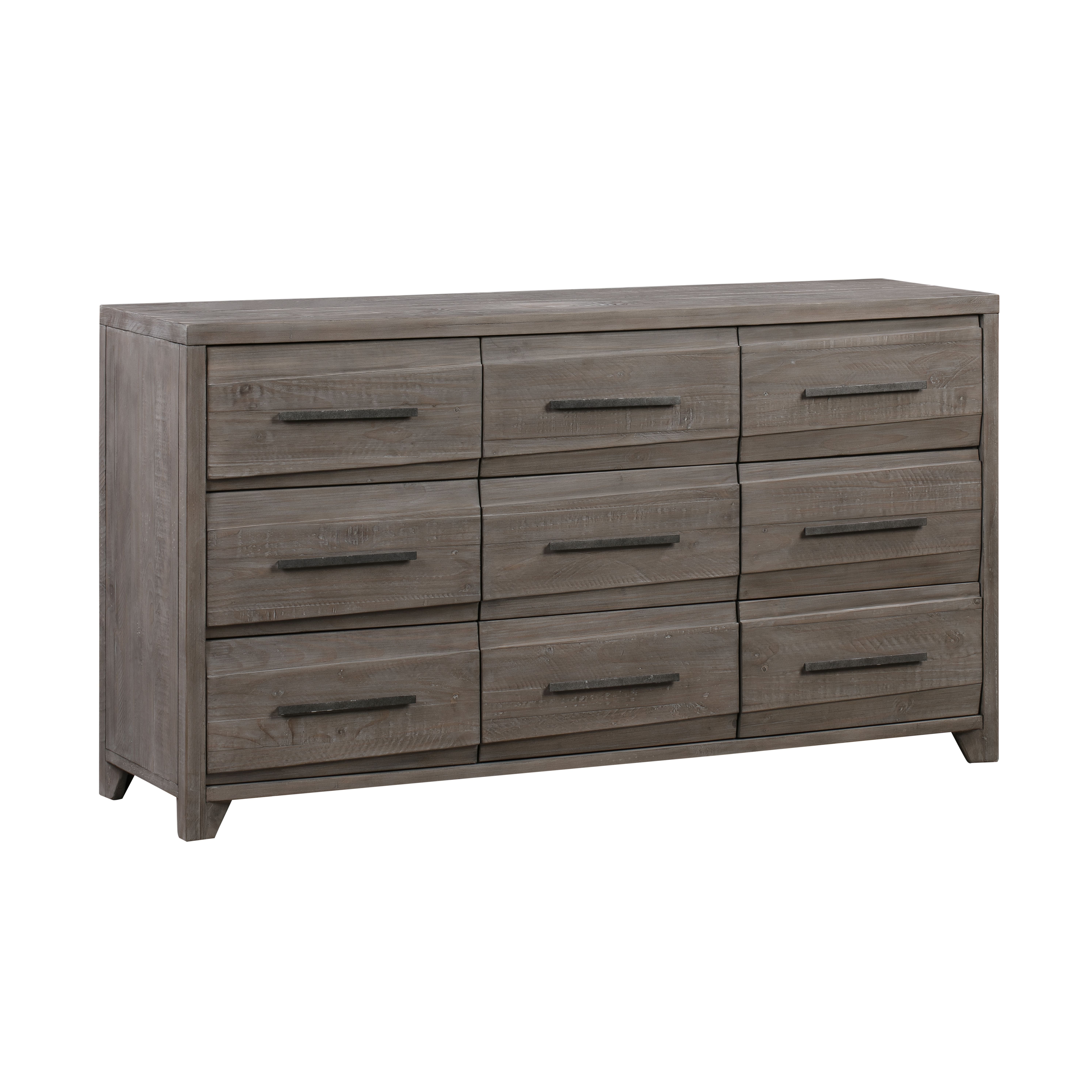 Sahara Tan Solid Pine 9-Drawer Dresser with Mirror and Felt Lined Drawers