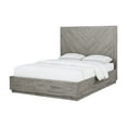 thumbnail image 1 of Modus Herringbone Queen-Size Solid Wood Platform Bed in Rustic Latte, 1 of 7