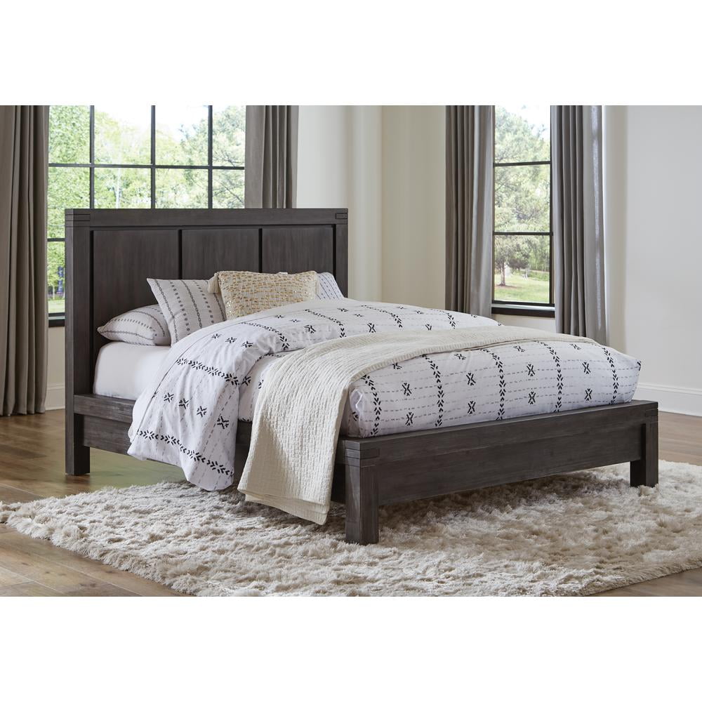 Rustic Farmhouse Acacia Wood Full Platform Bed with Storage Drawers