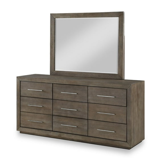 Modus Melbourne 2 PC Dresser & Mirror Set in Dark Pine