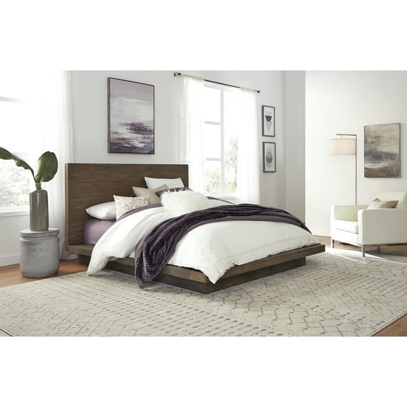 Modus Furniture Melbourne Wood Platform Bed in Dark Pine