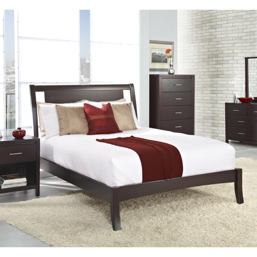 Espresso Full Solid Wood Platform Bed with Storage Drawers