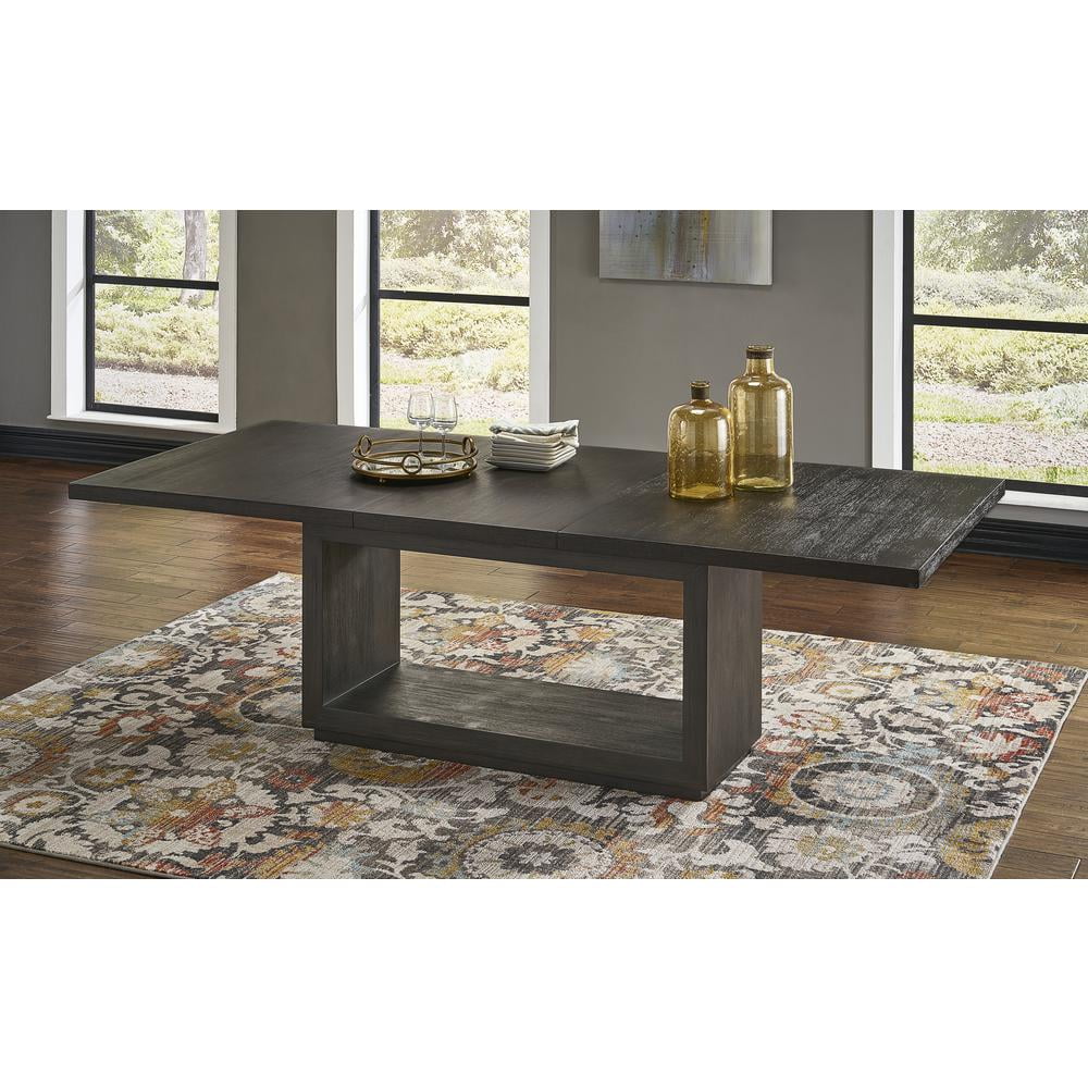 Oxford Modern Extendable Dining Table in Distressed Basalt Gray