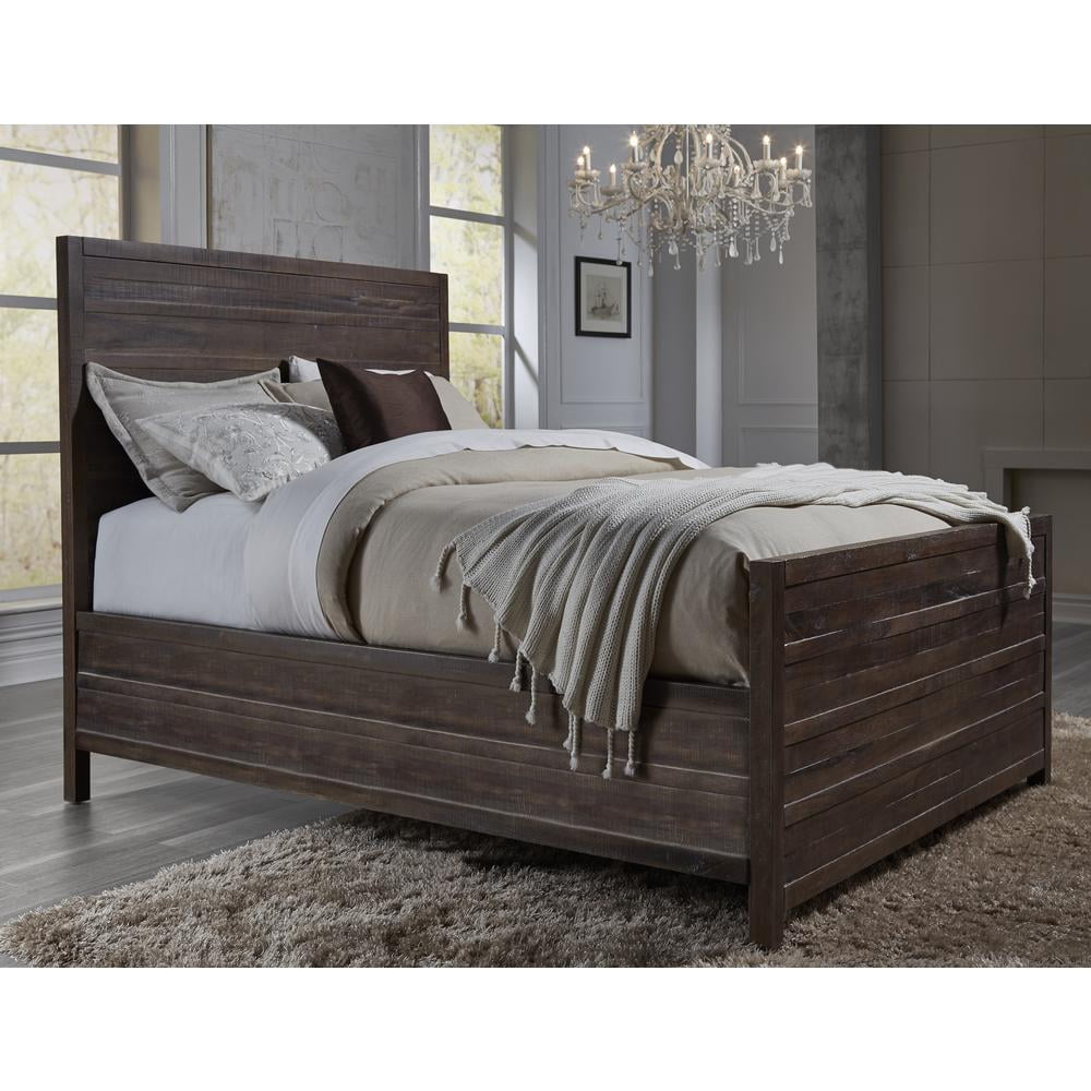 Townsend Java Queen Solid Wood Bed with Storage and Headboard