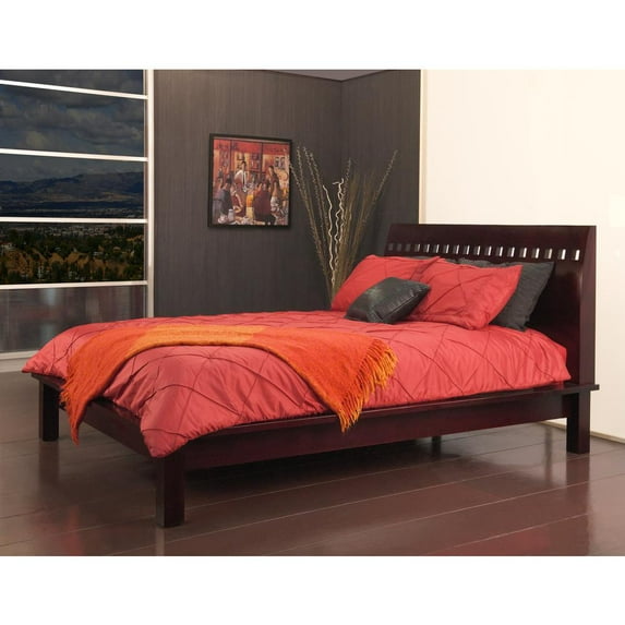 Modus Veneto Contemporary Full Solid Wood Platform Bed in Espresso