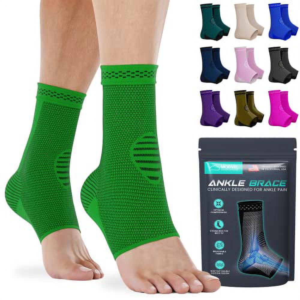 Modvel 2 Pack Ankle Brace Compression Sleeve Injury Recovery, Joint