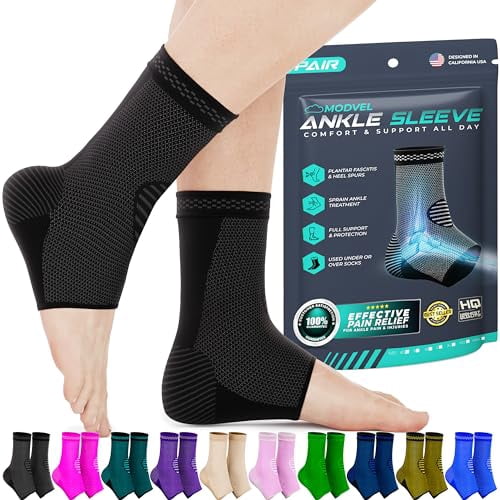Modvel Ankle Brace for Women & Men 1 Pair of Ankle Support Sleeve & Ankle Wrap Compression
