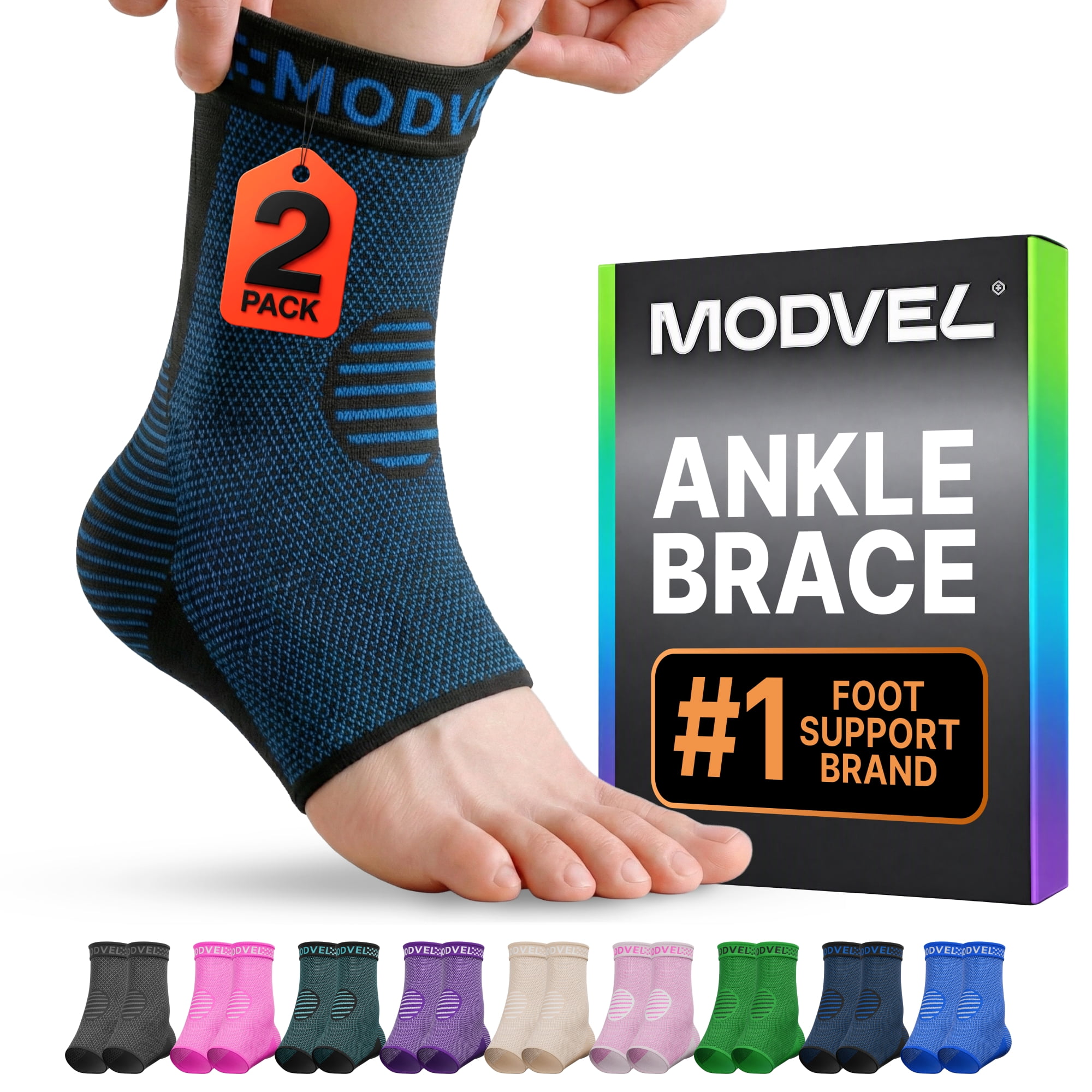 Modvel Foot & Ankle Brace Socks for Sprained Ankle Compression Sleeve ...