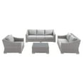 thumbnail image 1 of Modway 4-Piece Wicker Outdoor Patio Dining Set, Light Gray, 1 of 11