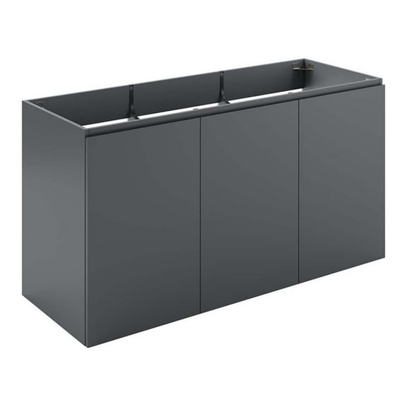 Modway 48-inch Particleboard and Melamine Wall-Mount Bathroom Vanity, Gray