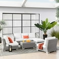 thumbnail image 1 of Modway 5-Pieces Outdoor Patio Wicker Rattan Furniture Set with Table, Light Gray White, 1 of 10
