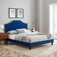 thumbnail image 1 of Modway Adelaide Modern Performance Velvet King Platform Bed in Navy, 1 of 10