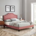 thumbnail image 1 of Modway Adelaide Performance Velvet King Platform Bed in Dusty Rose, 1 of 10