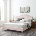 thumbnail image 1 of Modway Adelaide Performance Velvet King Platform Bed in Pink, 1 of 10