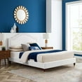 thumbnail image 1 of Modway Adelaide Performance Velvet Queen Platform Bed in White, 1 of 10