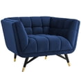 thumbnail image 1 of Modway Adept Performance Velvet Armchair in Midnight Blue, 1 of 5