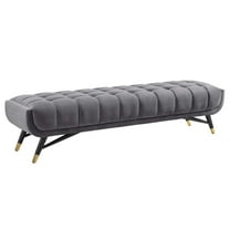 Modway Adept Performance Velvet Bench in Gray