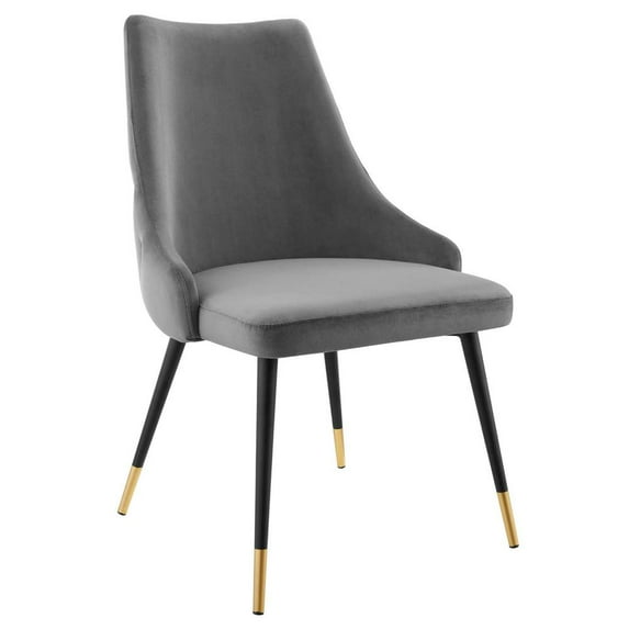 Modway Adorn Tufted Performance Velvet Dining Side Chair in Gray