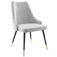 thumbnail image 1 of Modway Adorn 17.5" Tufted Performance Velvet Dining Side Chair in Light Gray, 1 of 8